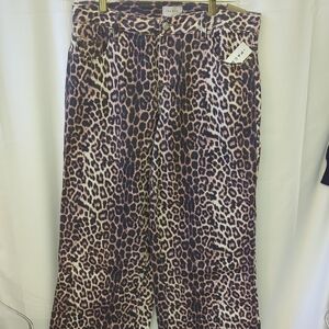 Pacsun Women's Leopard Print Wide-Leg Pants Size 30 New With Tags